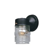 DESIGNERS FOUNTAIN Basic Porch 7 in 1Light Black Jelly Jar Outdoor Lantern with Clear Glass Shade 2061-BK